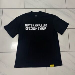 Black Graphic Tee with Bold Text
